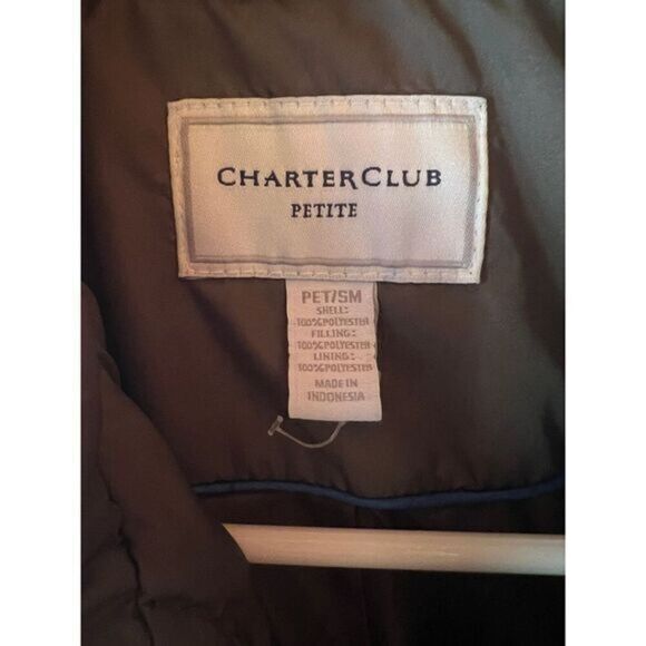 Charter Club Petite Quilted Jacket Gray Zip-Up Coat  Snap Buttons Size Petite S - Picture 6 of 8